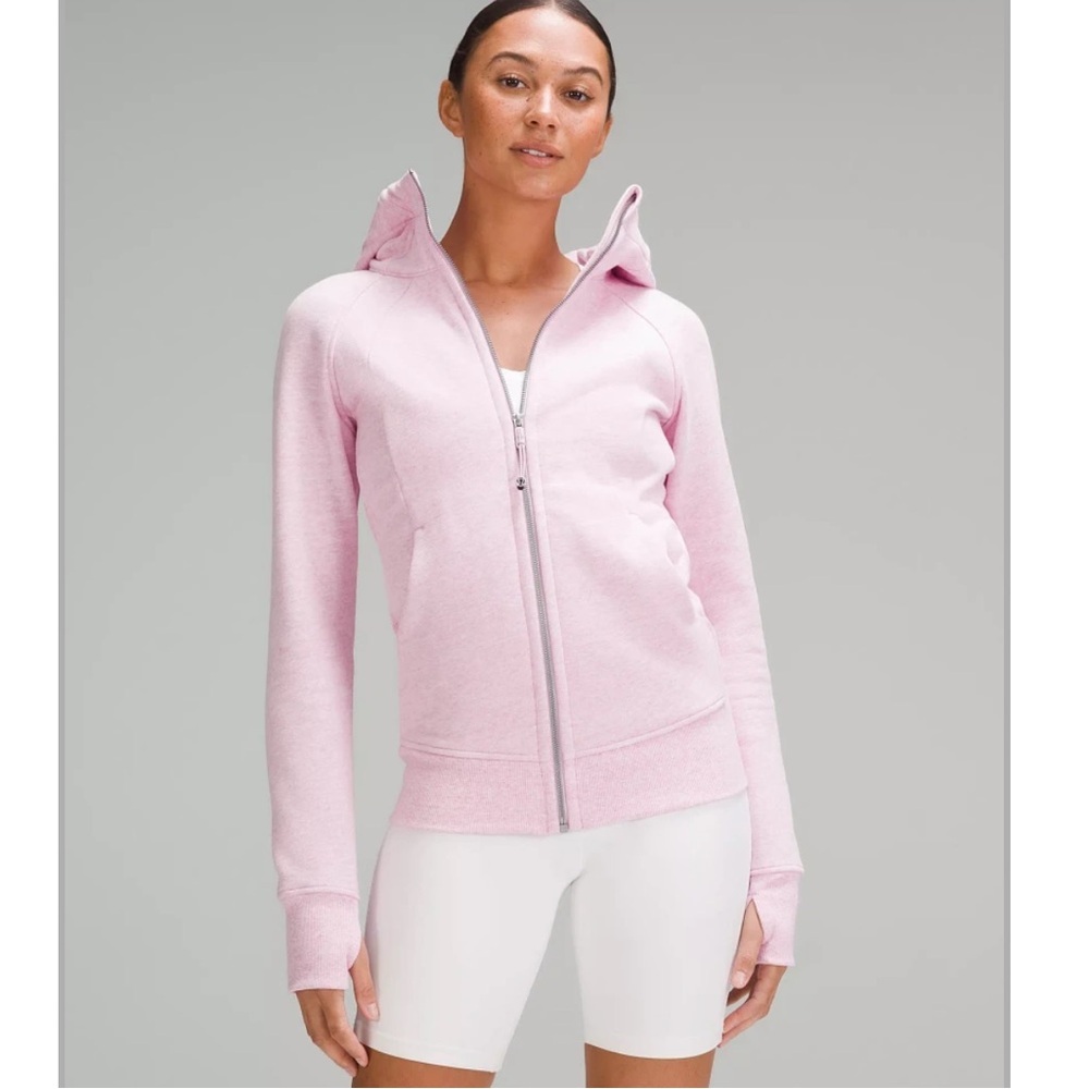NWT Lululemon Scuba Full zip Hoodie in Heathered Vita Pink size 12
